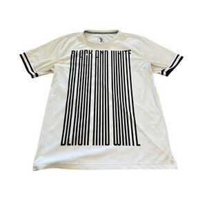 Juventus Soccer Club T Shirt Training Shirt Black White Men's Size Large *Flaw*